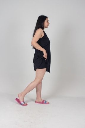 Büyük Beden Kadın Giyim Şortlu Elbise Mayo Renkli MY6831R