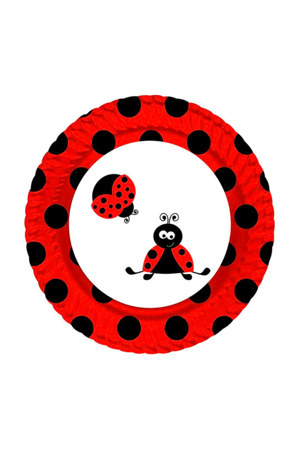 Parti dolabı Uğur Böceği Temalı Karton Tabak 8'li 23cm