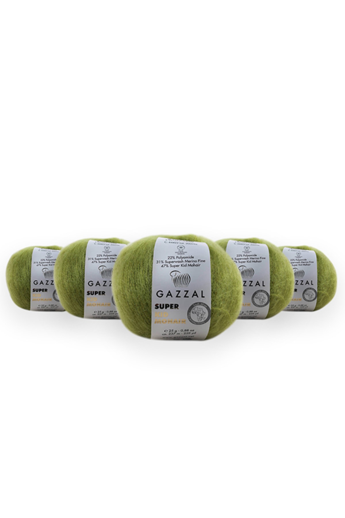 Super Kid Moss 25g 5-Pack 78% Wool 22% Pa Blended Natural Hand Knitting Rope Taka Yarn 64422
