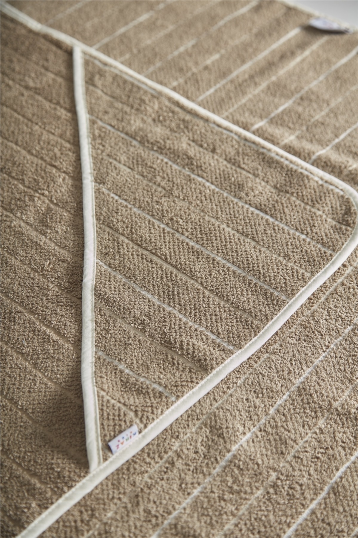 Kirazkids 100x100 Pamuklu Kahve Renkli Çizgili Kundak