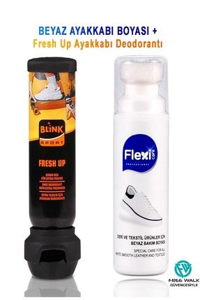 Spor Beyaz Deri Ve Kumaş Ayakkabı Boyası 75 Ml. + Fresh Up Ayakkabı Deodorantı 100 Ml(blinksport) FWALKFRESH