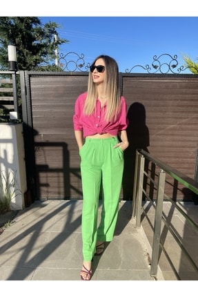 BAHAR YILMAZ BOUTİQUE Yeşil Palazzo Pantolon