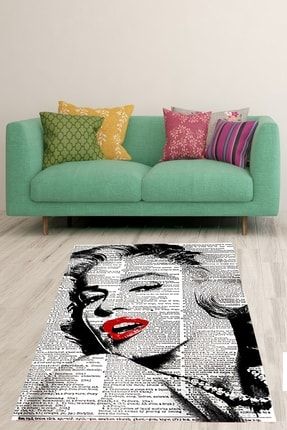 Marilyn Monroe Portre Tablo Poster Dijital Baskı Yıkanabilir Otantik Salon Halı Ve Yolluk J-BFOMIX1