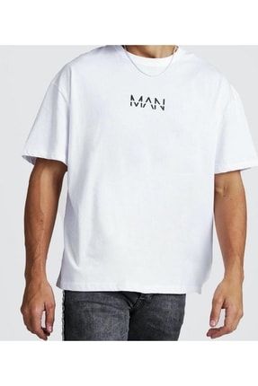 Oversize Man Baskılı Beyaz T-shirt ManBeyazT-Shirt
