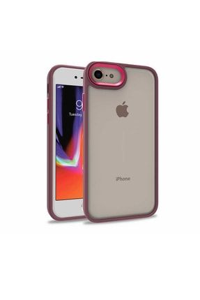 Iphone 8 Uyumlu Kılıf Arkası Şeffaf Köşeleri Parlak Renkli Işlemeli Kapak Flora+iPhone+8