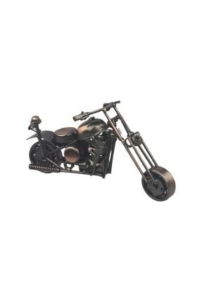 El Yapımı Metal Motosiklet Biblo Dekoratif Geri Dönüşüm Konsept Hediyelik Obje 02534