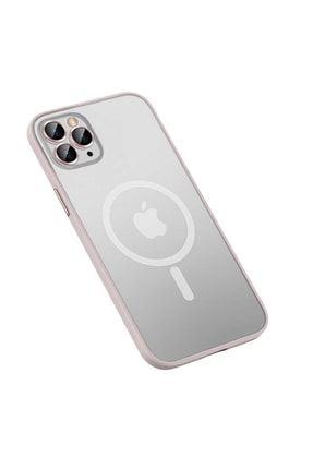 Iphone 12 Pro Uyumlu Kılıf Lens Koruyuculu Tacsafe Destekli Kenarları Renkli Mat Kılıf Mokka+Wireless+iPhone+12+Pro
