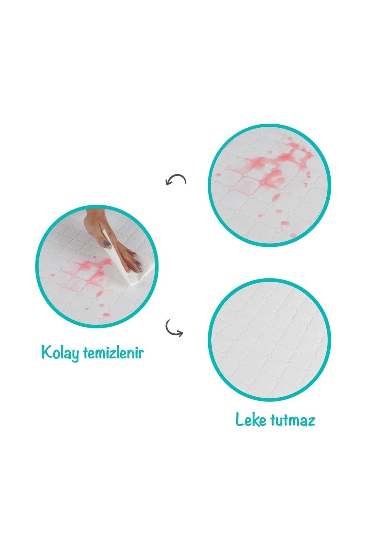 Baby'ness Bebek Alt Değiştirme Minderi 40x70 Cm Sıvı Geçirmez Leke Tutmaz Beyaz fotoğrafı 4 (önizleme)