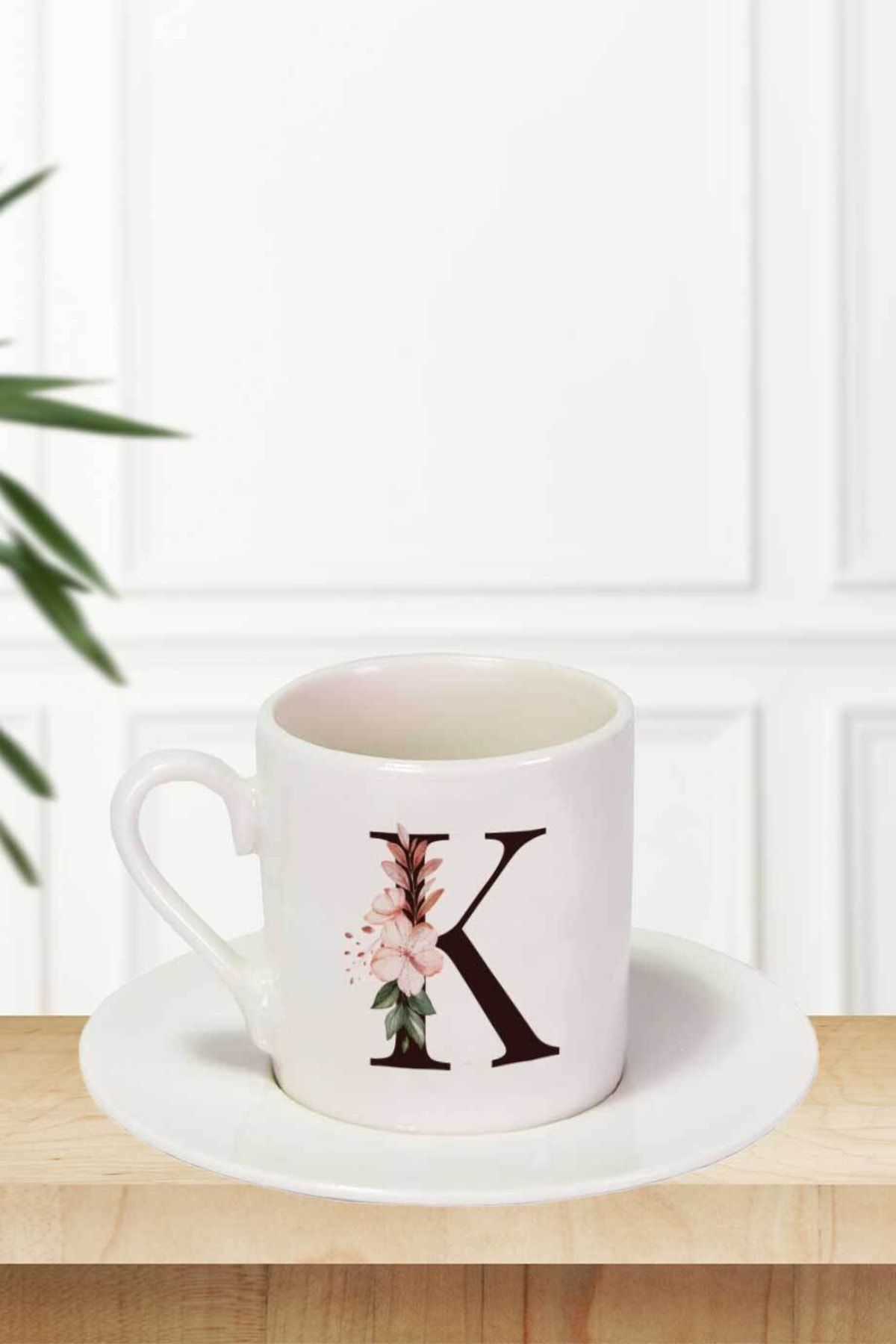 Gizeo Concept Floral K Letter Patterned Turkish Coffee Cup Trendyol