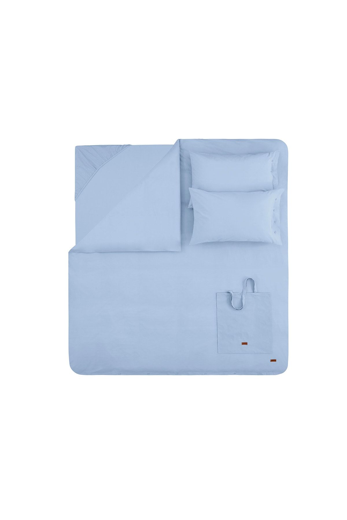 Yataş-Plain Double Ranforce Washable Duvet Cover Set - Indigo 3