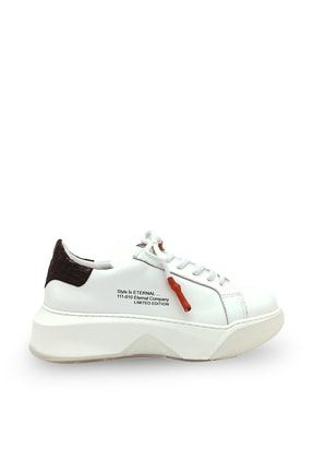 Beyaz Gerçek Hakiki Deri Sytle Is Kadın Sneakers 111-009-74