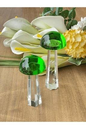 Kristal Mantar 2li Yeşil Dekoratif Obje 3504YSL