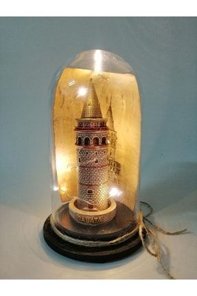 Dekoratif Galata Kulesi Tasarımlı Işıklı Cam Fanus PRA-2387776-9998