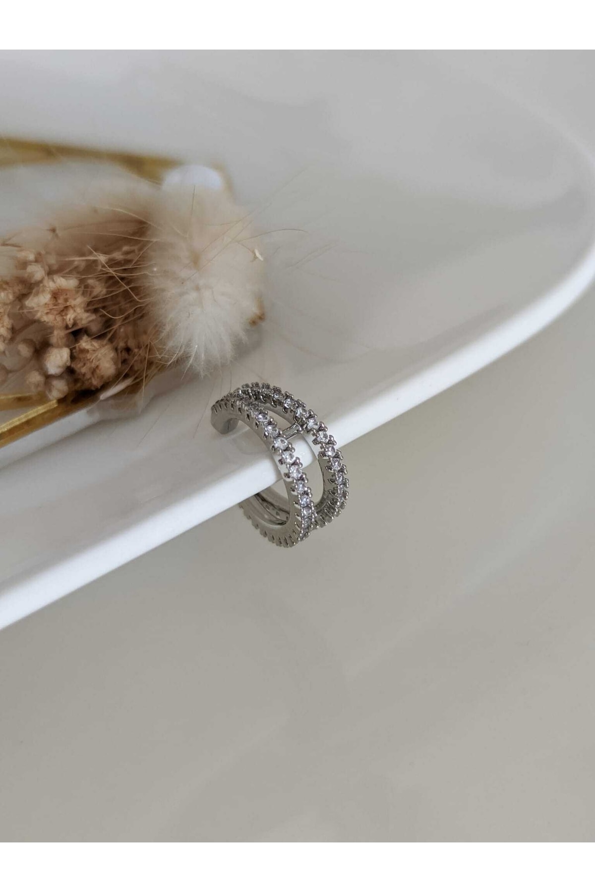 Gümüş 2 Sıra Zirkon Taşlı Earcuff