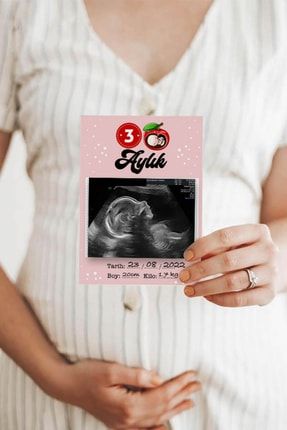 Hamile Anne Ultrason Anı Kartı - Aylık Hamilelik Fotoğraf Çekim Kartları anikarti06