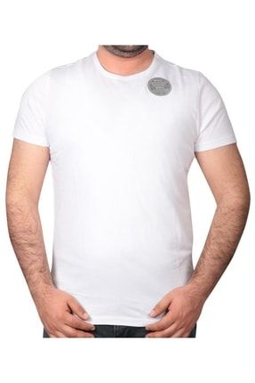 Erkek Orta Bisiklet Yaka Modal T-shirt 4197 Beyaz CAZ 22 BİSİKLET YAKA 4197 BEYAZ