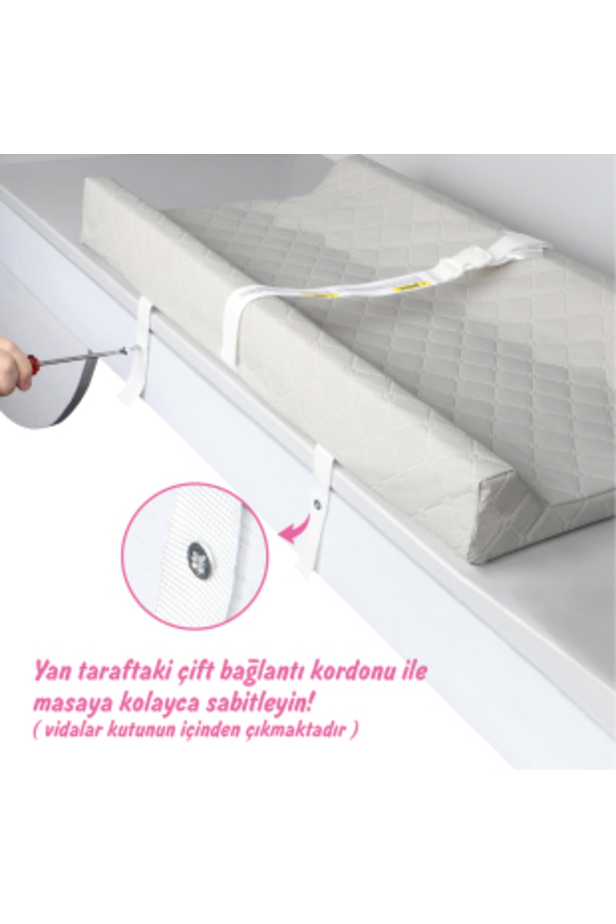 Baby'ness Bebek Alt Değiştirme Minderi 40x70 Cm Sıvı Geçirmez Leke Tutmaz Gri fotoğrafı 5 (önizleme)