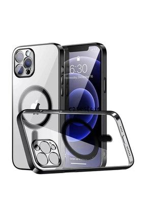 Iphone 11 Uyumlu Kılıf Kamera Korumalı Parlak Renkli Magsafe Manyetik Şeffaf Silikon Magsafe-Seri06