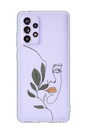 Galaxy A23 Uyumlu Line Art Women Desenli Premium Şeffaf Silikonlu Telefon Kılıfı Hc-Sam-2022-A23