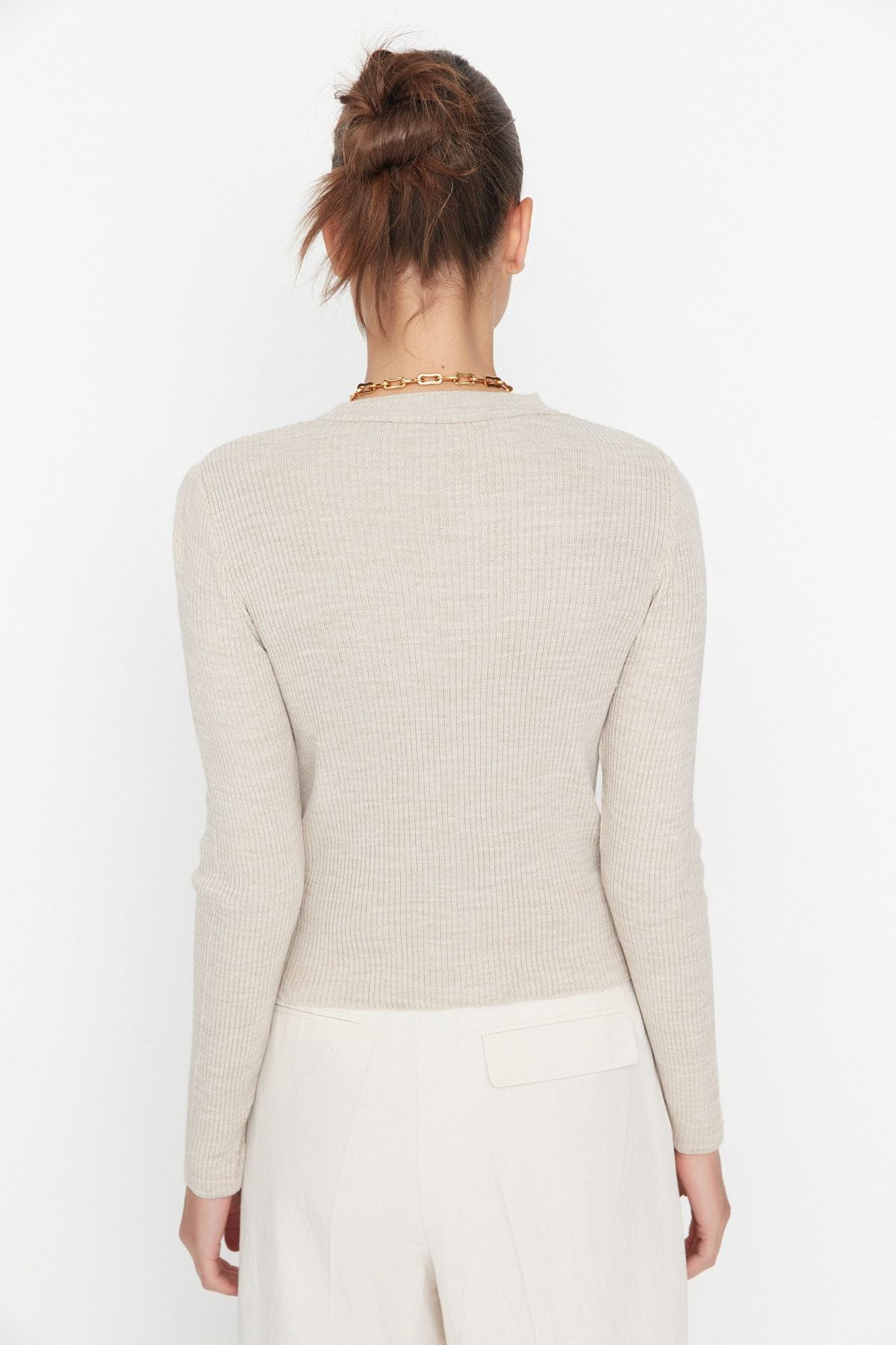 Trendyol Collection-Stone Basic vezetékes kötöttáru pulóver TWOAW22KZ1708 5
