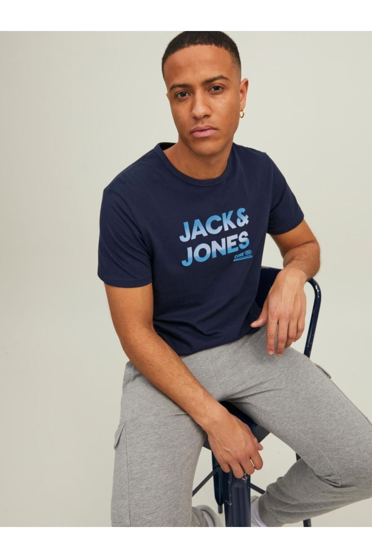 Jack Jones Seth Tee Ss Crew Neck Ln Erkek Lacivert Tshirt 12210868-04