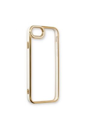 Iphone 7 Baskısız Beyaz Kenar Gold Detaylı Premium Telefon Kılıfı Lens-Liva-14