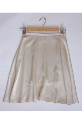 Taş Renk Pamuk Saten Mini Kloş Etek TYC00461069090