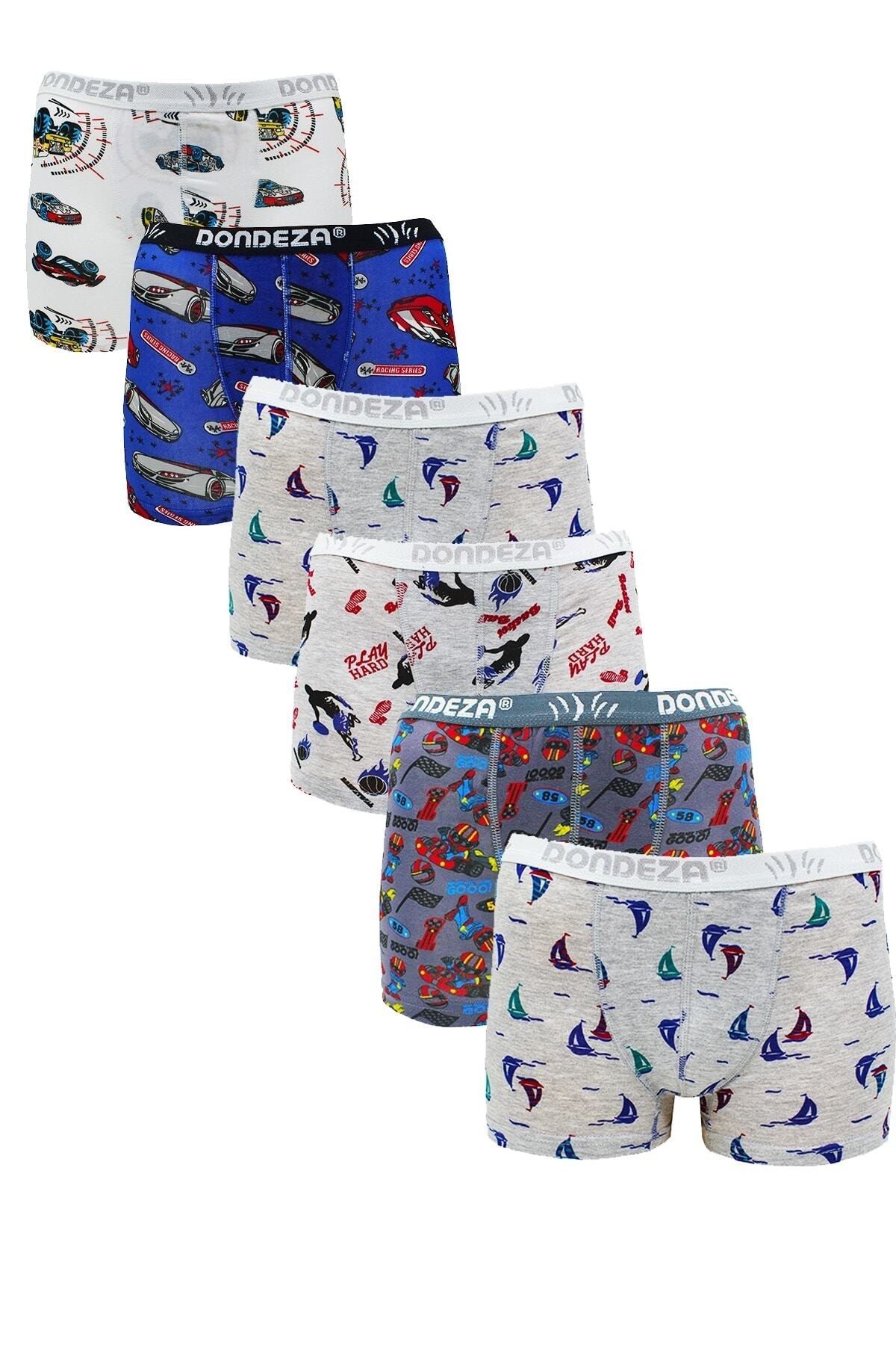 Cheap Dondeza 6-Piece Boys Colorful Patterned Boxer Underpants