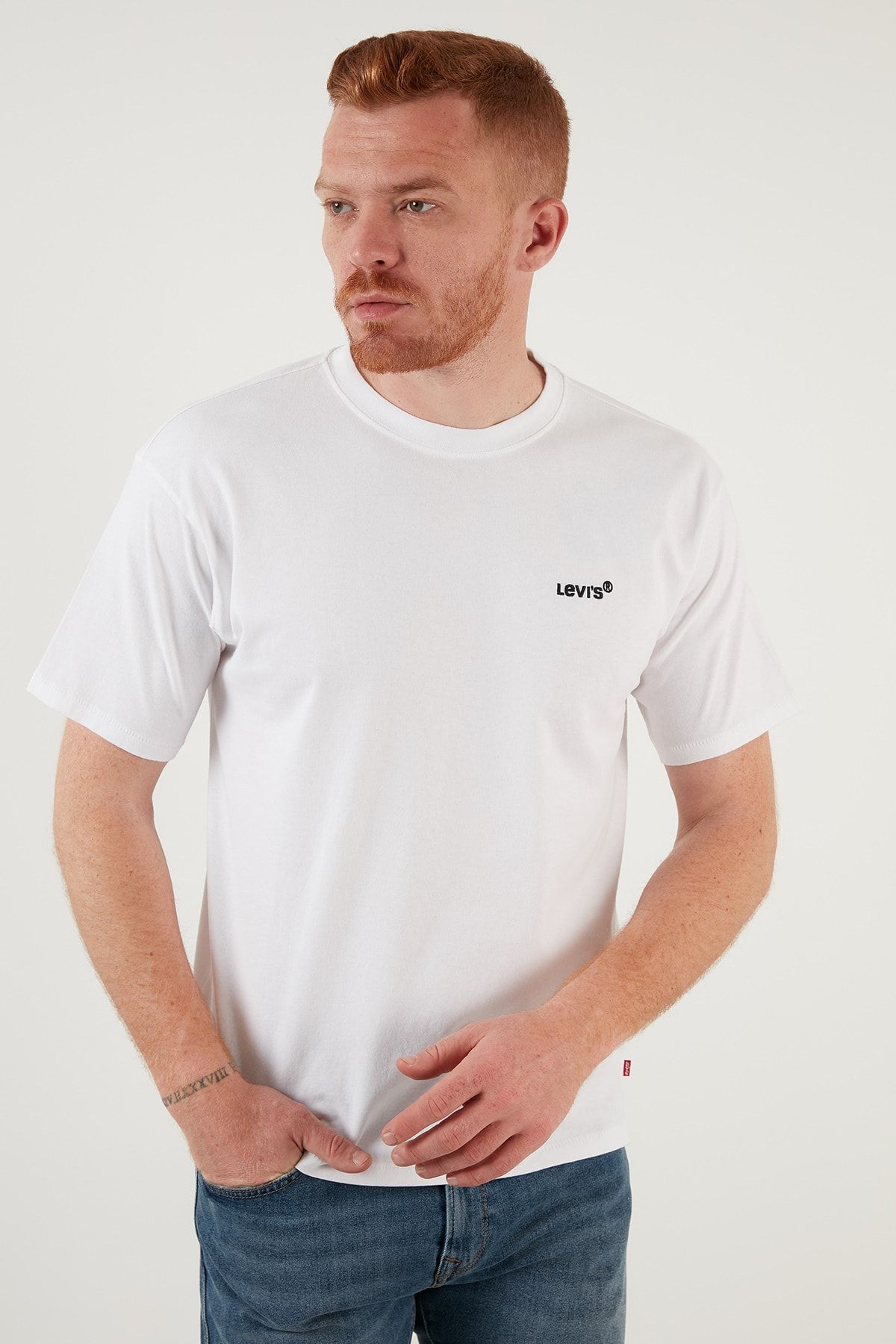 Relaxed Fit Crew یقه 100% نخی تی شرت مردانه تی شرت A0637 Levi's