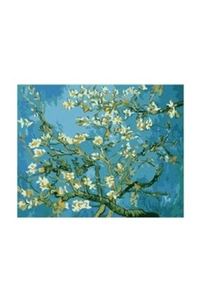 Sayılarla Boyama 60x75 cm Çerçevel Tuval V Gogh Badem Ağacı 845