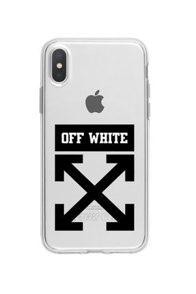 Iphone X Off White Desenli Şeffaf Telefon Kılıfı BCIPHXSEFOFFWHT