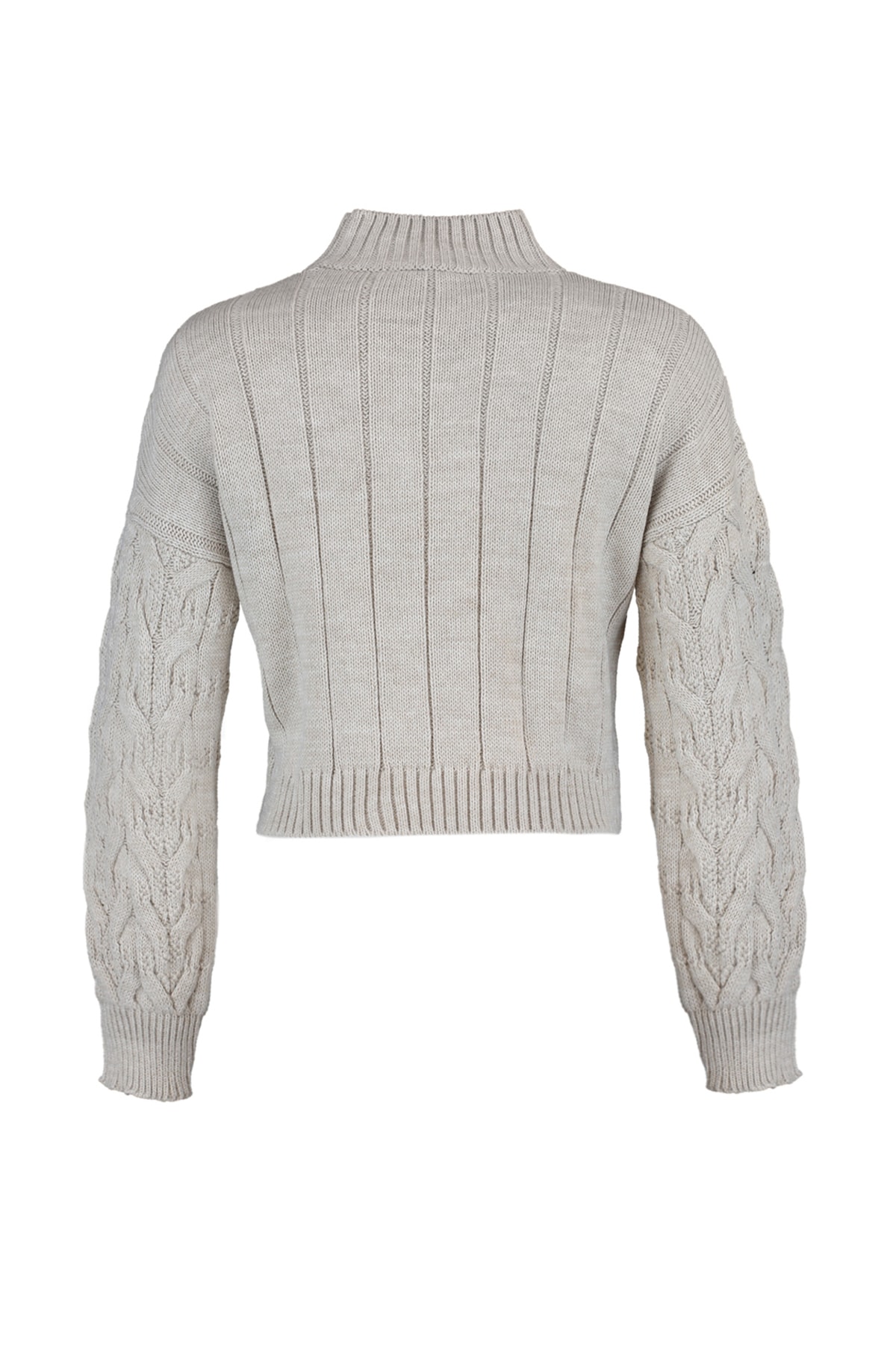 Trendyolmilla  Taş Crop Dik Yaka Triko Kazak TWOAW22KZ1634 - Görsel 6