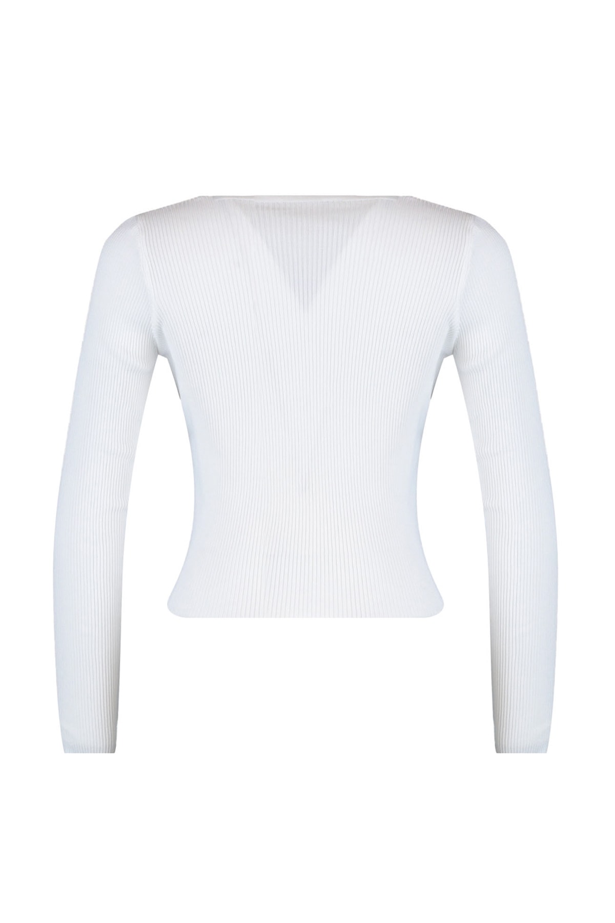 Trendyolmilla  Ekru Kruvaze Büzgü Detaylı Triko Kazak TWOAW23KZ00828 - Görsel 6