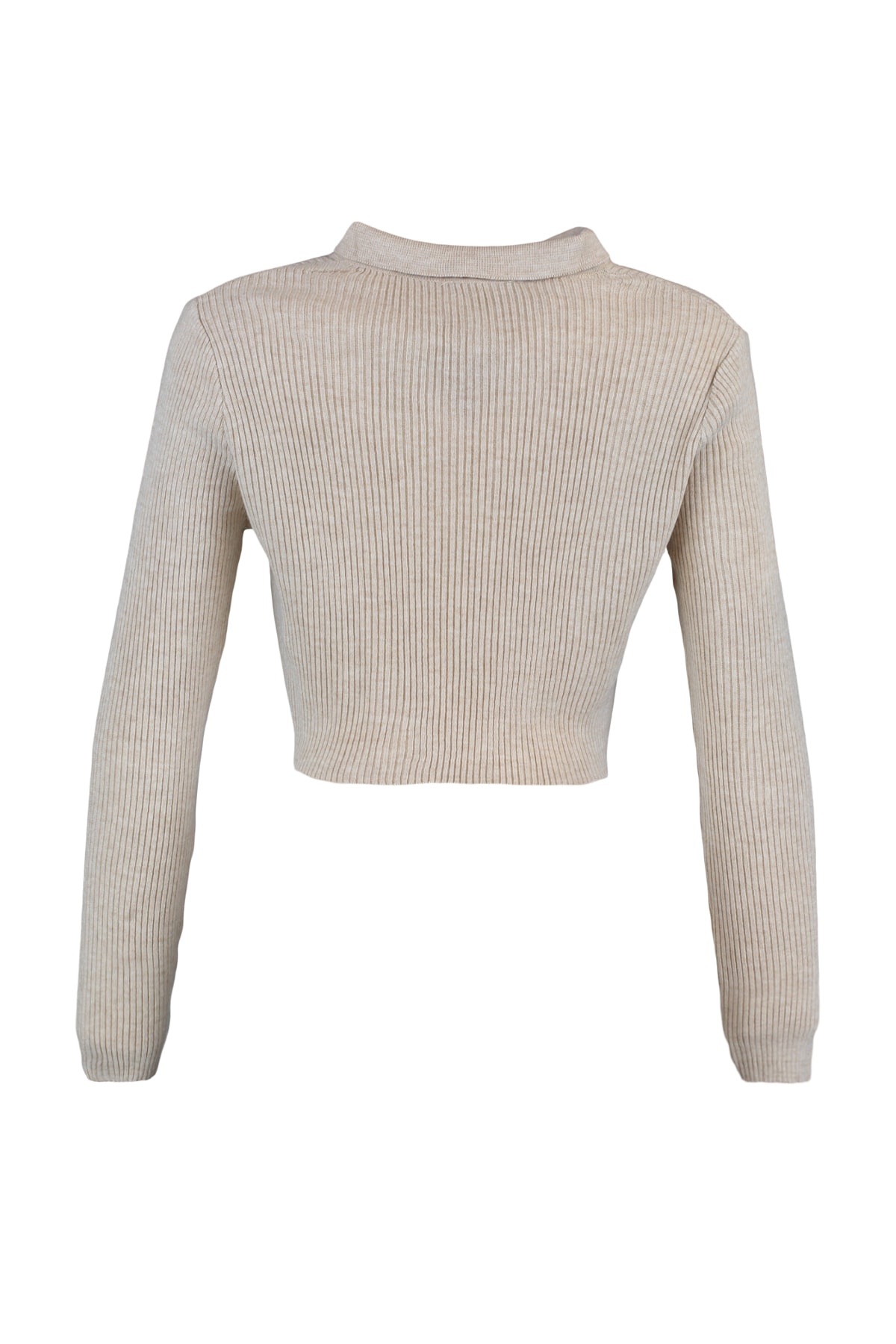 Trendyolmilla  Bej Crop Fermuarlı Triko Hırka TWOAW21HI0154 - Görsel 8