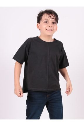 Erkek Çocuk Regular Fit Kısa Kol Siyah T-shirt 3011Ç