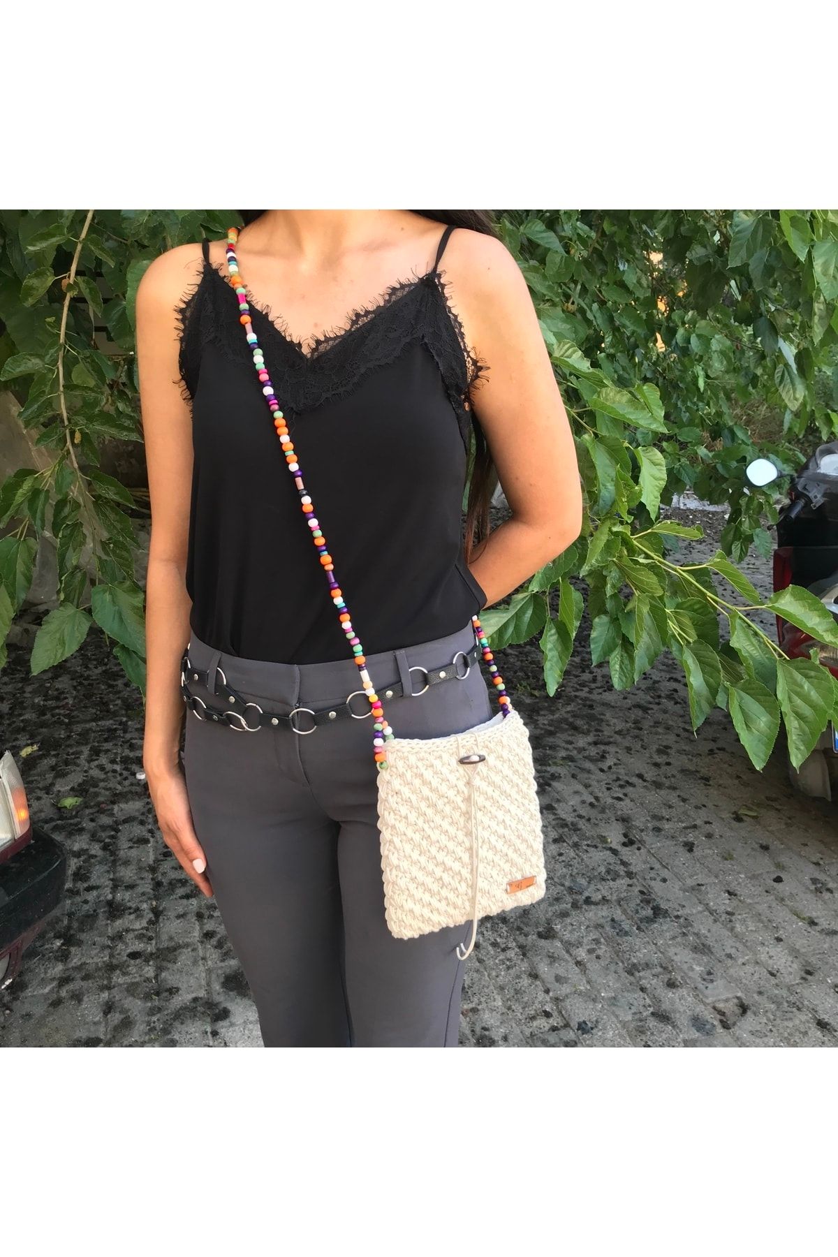 By G Tasar m Shoulder Bag Ecru Trendyol