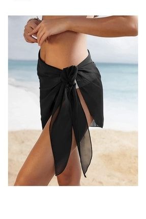 Pembe Pareo Kadın Plaj Elbisesi Bikini Mayo Üstü (BANDANA FULAR SET HALİNDE) Pareo-2022