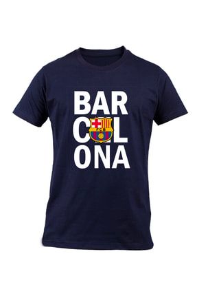 Barcelona Baskılı Erkek Lacivert T-shirt barcal123
