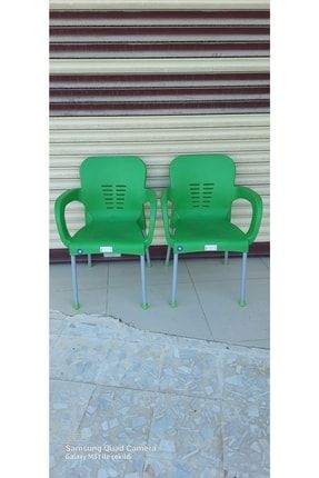 Plastik Metal Ayak Sandalye 2 Adet (yeşil) metalayaksandalye