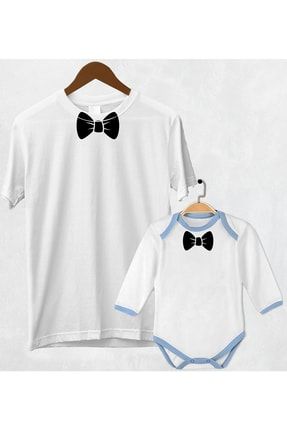 Baba Oğul Papyon Baskılı T-shirt Zıbın Kombin (fiyat Tek Adet Içindir) BABZBN-04