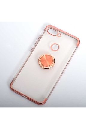 Xiaomi Mi 8 Lite Uyumlu Kılıf Yüzüklü Standlı Şeffaf Laser Paint Design Lazer Renk Tasarımı CS-GS-SRS7974