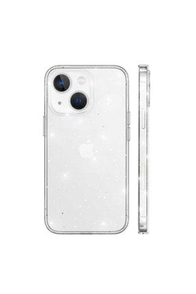 Apple Iphone 13 Uyumlu Kılıf Orijinal Şeffaf Simli Pürüzsüz Yüzey Transparent Glitter Case CS-FRSTAPPLE66