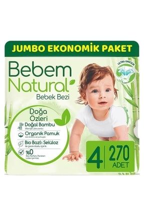 Natural Maxi 4 Beden (7-14 Kg) Jumbo Avantaj Paketi 270 Adet BS-MBN-4270-2