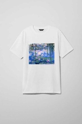 Water Lilies Claude Monet Beyaz Oversize Unisex T-shirt vhnmonet