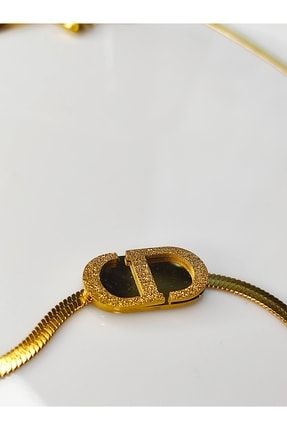 Yassı Italyan Altın Kaplama Çelik Kolye KLYE5518
