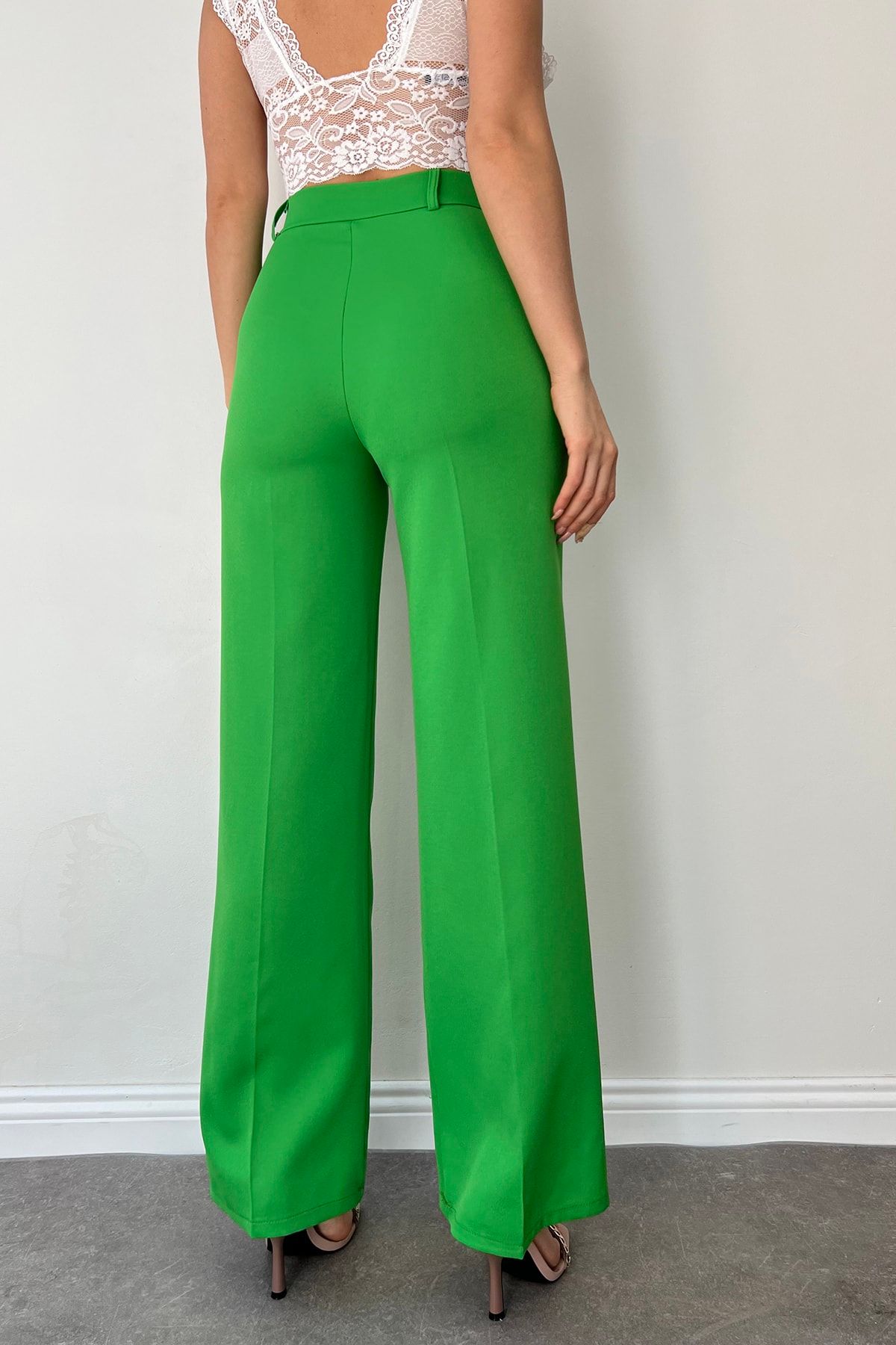 Sun Victoria Women s Green Rib Detailed Stitched Loose Fabric