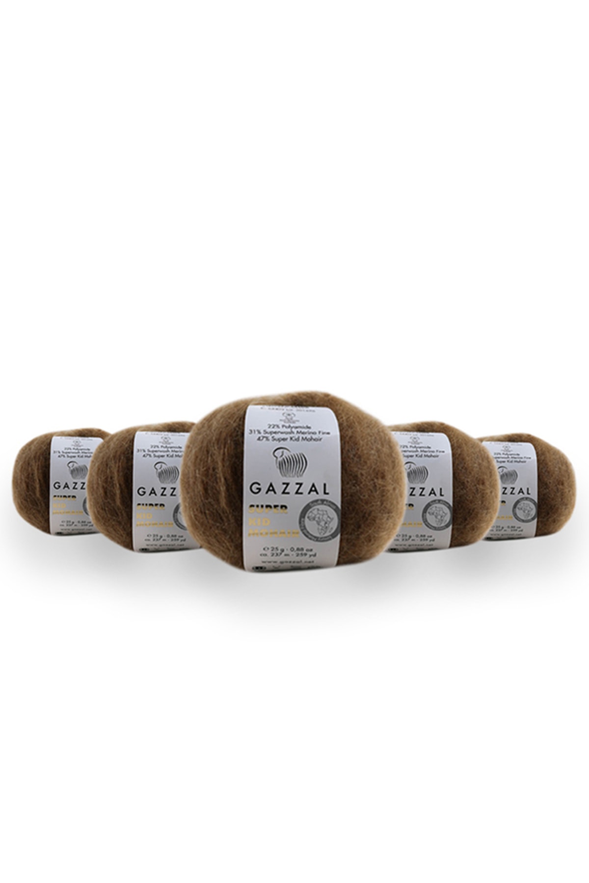 Super Kid Moss 25g 5-Pack 78% Wool-22% Pa Blended Natural Hand Knitting Rope Taka Yarn (64403)