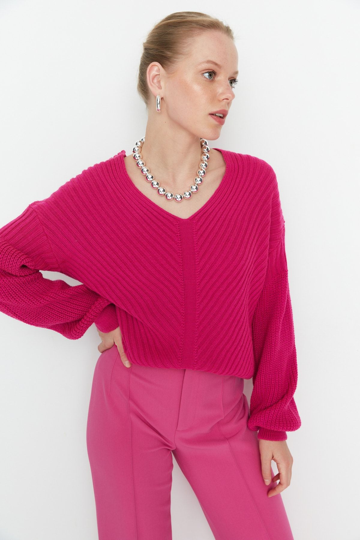 Trendyol Collection Pullover Lila Regular Fit