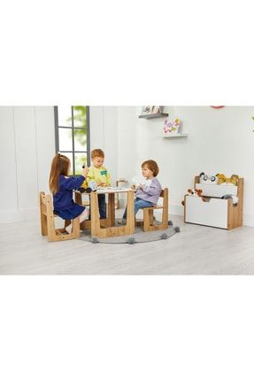 Ahşap Çocuk Masa Ve Sandalye, Çocuk Çalışma, Oyun 2-4 Yaş Turna Model TRN762518