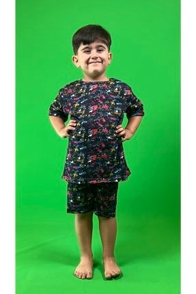 Erkek Çocuk Şortlu Uzay Baskılı Pijama Takım SORTLUPİJAMA2